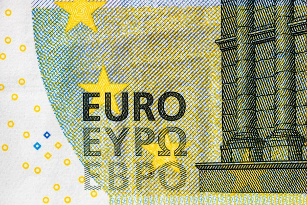 Enfoque Selectivo Los Detalles Los Billetes Euros Primer Plano Macro — Foto de Stock