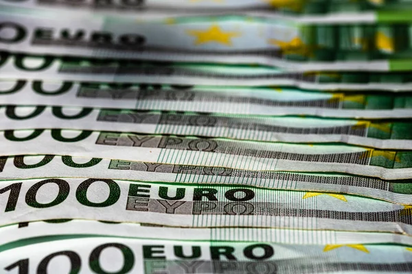 Selektiver Fokus Auf Die Details Der Euro Banknoten Makrodetails Von — Stockfoto