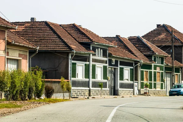 Village Asphalt Road Casas Suburbio Bihor Rumania 2021 — Foto de Stock