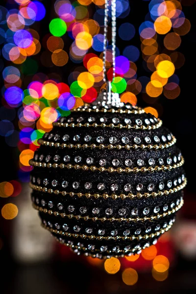 Decoraciones Navidad Contra Las Luces Fondo —  Fotos de Stock