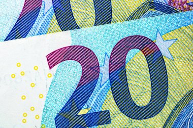 EURO banknotlarının detaylarına özen göster. EURO banknotlarının makro detaylarını kapat. Dünya para kavramı, enflasyon ve ekonomi kavramı