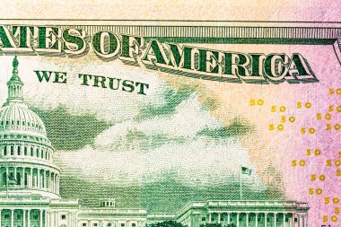 USD banknotlarının detaylarına özen göster. Birleşik Devletler dolar banknotlarının makro detaylarını kapat. Dünya para kavramı, enflasyon ve ekonomi kavramı