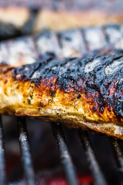 Grillowana Ryba Grillu Grill Świeżych Ryb — Zdjęcie stockowe