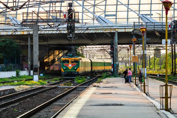 Detail Des Zuges Bewegung Bahnsteig Des Bukarester Nordbahnhofs Gara Nord — Stockfoto