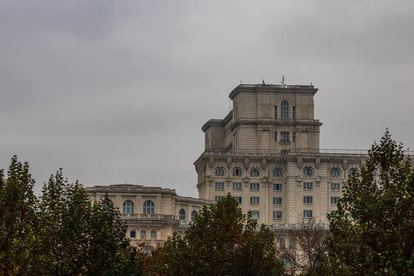 Palácio Parlamento Noite Bucareste Roménia — Fotografia de Stock