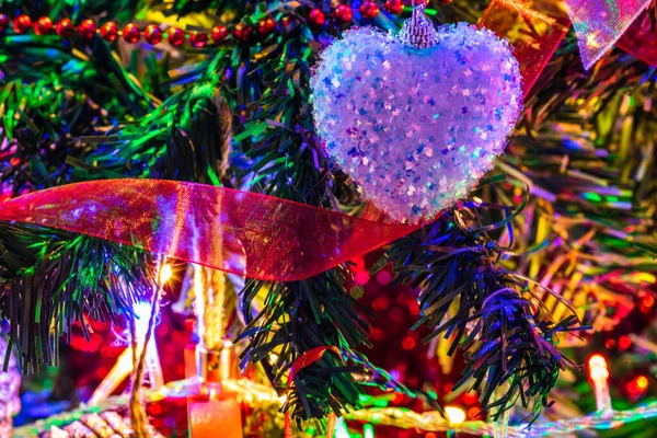 Karácsonyi Dekoráció Karácsonyfa Karácsonyi Fények — Stock Fotó