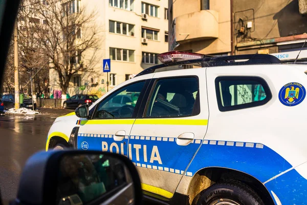 Rumänische Polizei Politia Rutiera Patrouilliert Bukarest Rumänien 2021 — Stockfoto