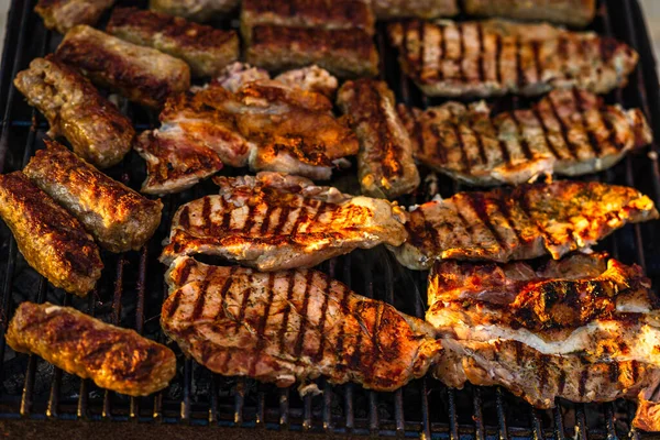 Varkenskoteletjes Grillen Barbecue Bbq Tuin — Stockfoto