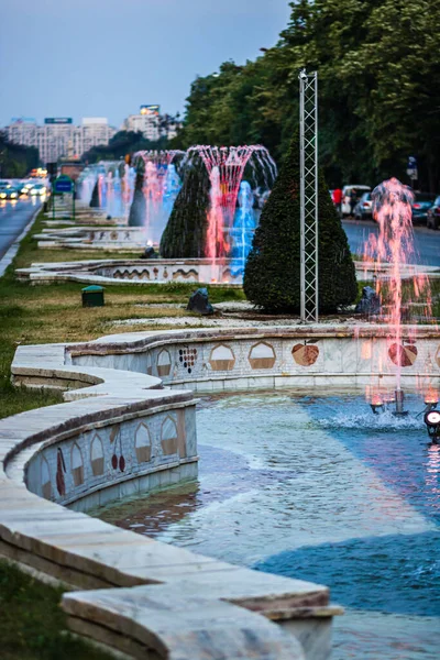 Unirii Central City Funtain Bucharest Capital Romania — стокове фото