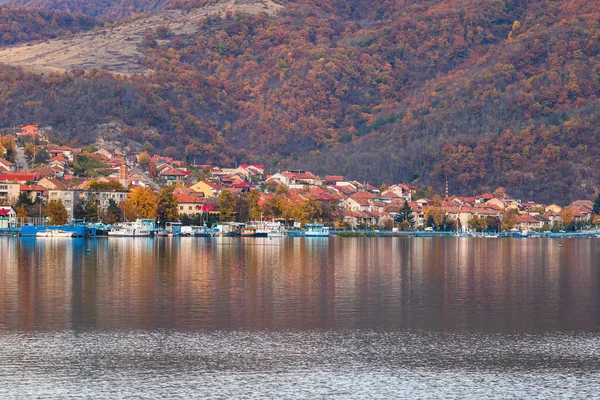 View Danube River Orsova City Vegetation Buildings Waterfront View Orsova — Stock Photo, Image