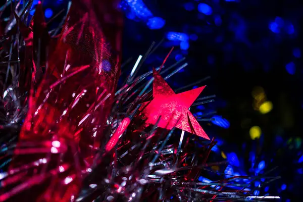 Composición Navideña Con Decoraciones Ornamentos Temporada — Foto de Stock