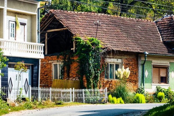 Village Asphalt Road Casas Suburbio Bihor Rumania 2021 — Foto de Stock