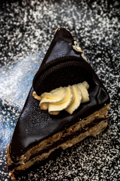 Γλυκό Μους Σοκολάτας Κέικ Σοκολάτας — Φωτογραφία Αρχείου