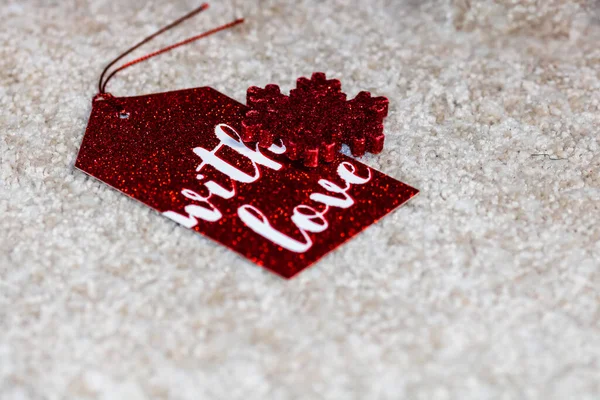 Detalhe Ornamento Natal Conceito Natal Com Espaço Cópia — Fotografia de Stock