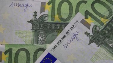 Euro Banknotes Macro Para, Yatırım ve Avrupa Ekonomisi Konsepti