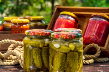 Sirkede konserve salatalık. Salatalık turşusu.