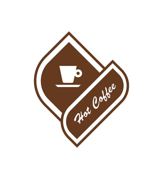 コーヒーショップ カフェ コーヒーハウスのためのコーヒーロゴデザイン ベクトル モノクロ 孤立したイラスト — ストックベクタ