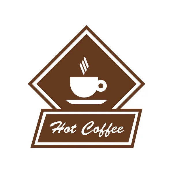コーヒーショップ カフェ コーヒーハウスのためのコーヒーロゴデザイン ベクトル モノクロ 孤立したイラスト — ストックベクタ