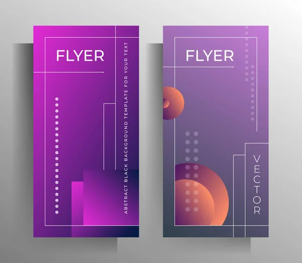 Bright Geometric Cover Design Banner Flyer Poster Template Set Vector — Stock Vector