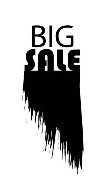 Satış afişi şablonu tasarımı. Vektör monokrom modern izole illüstrasyon.