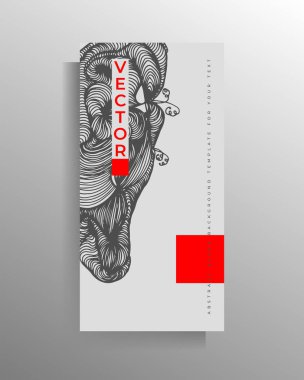 Pankart, broşür, kitap, poster, broşür, broşür ve katalog için kapak tasarımı. El çizimi grafikler. Vektör illüstrasyonu