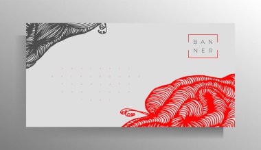 Pankart, broşür, kitap, poster, broşür, broşür ve katalog için kapak tasarımı. El çizimi grafikler. Vektör illüstrasyonu