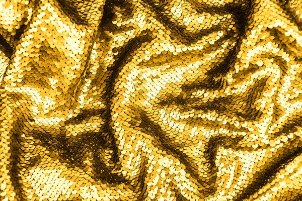 Golden Shiny Fabric Sequins Abstract Background Color 2021 — Foto Stock