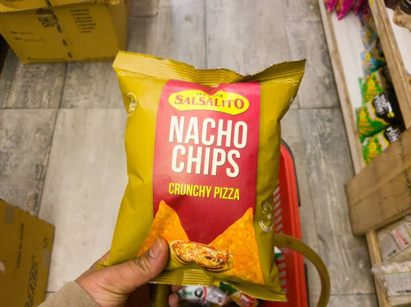 Dillí Indie Říjen 2020 Salito Nacho Chips Křupavá Pizza — Stock fotografie