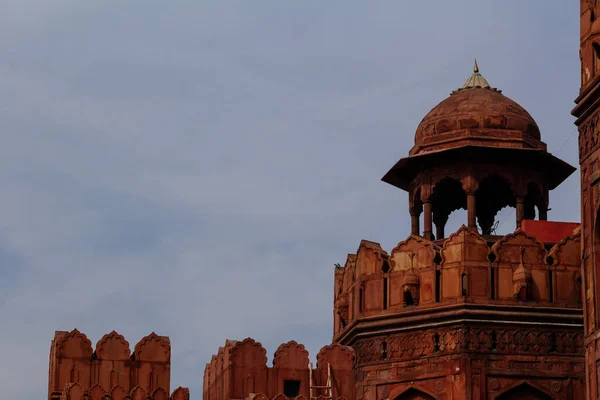 India Viajes Turismo Fondo Fuerte Rojo Lal Qila Delhi Patrimonio —  Fotos de Stock