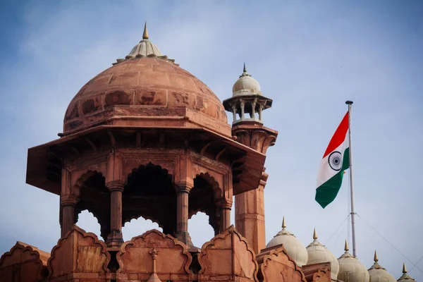 Hindistan Turizm Geçmişi Kırmızı Kale Lal Qila Delhi Dünya Mirası — Stok fotoğraf