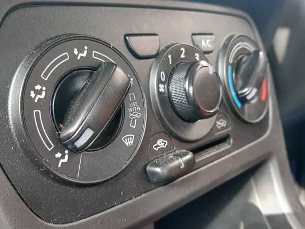 Details Und Bedienelemente Des Modernen Autos Close Instrumententafel Automobil Mit — Stockfoto