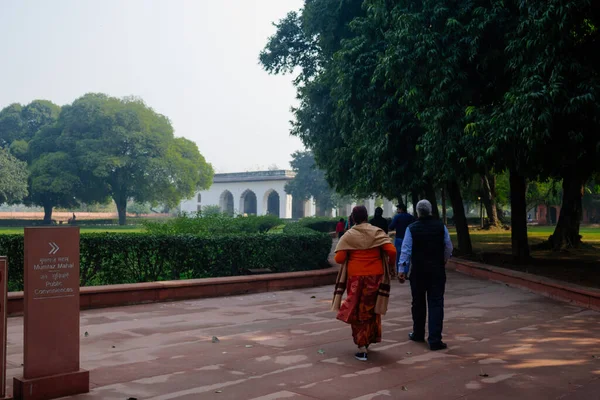 Delhi India Juni 2021 Toeristische Wandeling Het Rode Fort Lal — Stockfoto