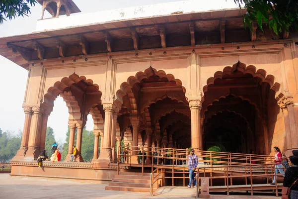 印度德里 2021年6月28日 Diwan Aam观众大厅 印度旅游背景 德里红堡 世界遗产 — 图库照片