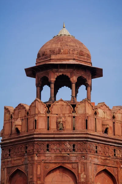 India Turismo Viaggio Sfondo Forte Rosso Lal Qila Delhi Patrimonio — Foto Stock