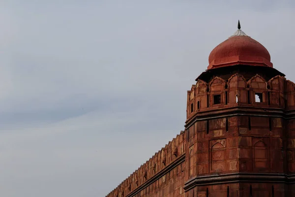 India Turismo Viaggio Sfondo Forte Rosso Lal Qila Delhi Patrimonio — Foto Stock