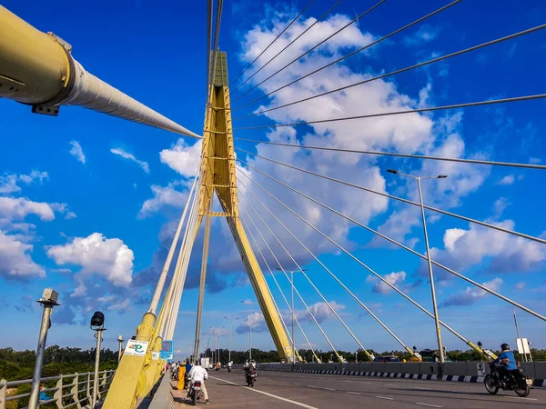Delhi India May 2021 Signature Bridge Cantilever Spar Cable Stayed — Stock Photo, Image