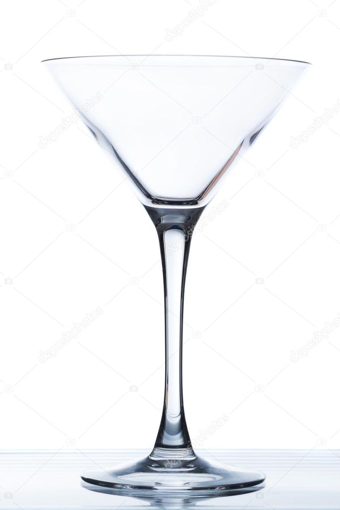 One empty martini glass