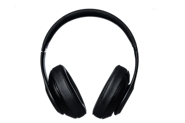 Black studio wireless headphones — Stock Photo, Image