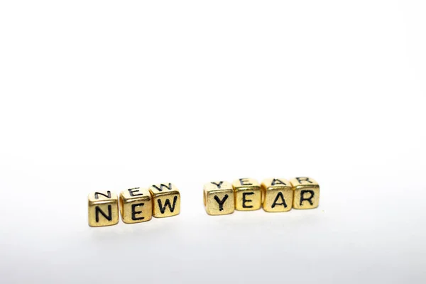 2021 Feliz Ano Novo Lettering Palavra Ano Novo Alfabeto Inglês — Fotografia de Stock