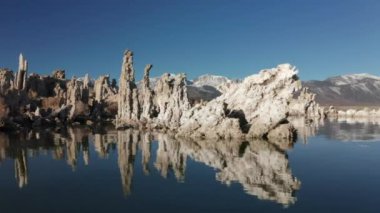 Dağlarda sıcak kış. Kaliforniya, Sierra Nevada 'da mavi durgun göl