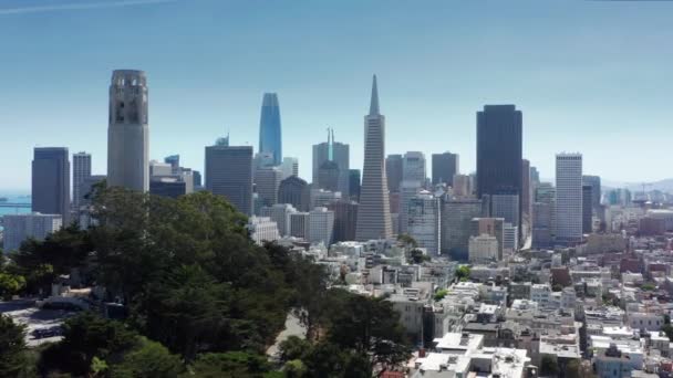 San Francisco, Kalifornia, USA. Nagrania lotnicze z dzielnicy biznesowej z drapaczami chmur — Wideo stockowe