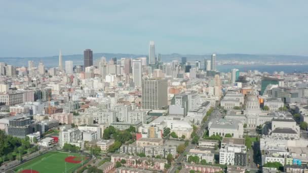 Panorama de oficinas de negocios en el distrito financiero, California USA 4K — Vídeo de stock