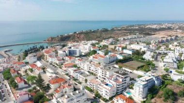 Albufeira, Portugal. Aerial view of the beautiful buildings with red rooftops