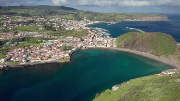 Horta, Faial Island, Azores, Portugal. 몬테 드 기아의 드론 영상 — 비디오