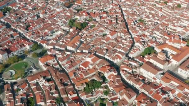 Alentejo, Portugália. Légi kilátás a kis város Castelo de Vide — Stock videók