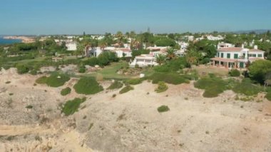 Albufeira, Portugal. Aerial view of a charming town over steep cliffs