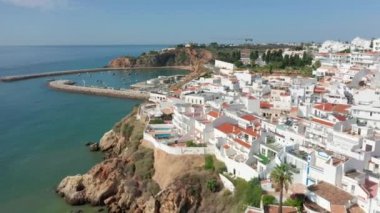 Albufeira, Portugal. Aerial view of the beautiful seaside holiday destination