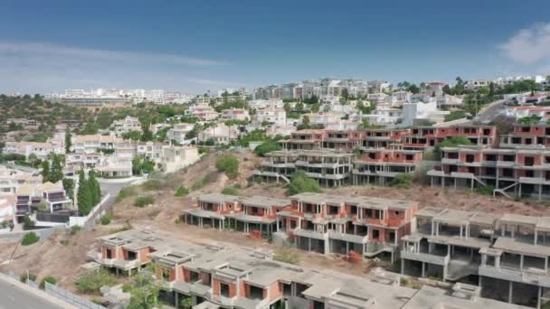 Albufeira, Portugal. Aerial view of the construction site at residential block — ストック動画