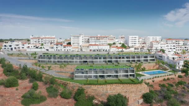 Albufeira, Portugal. Aerial view over the residential block in seaside town — Stockvideo