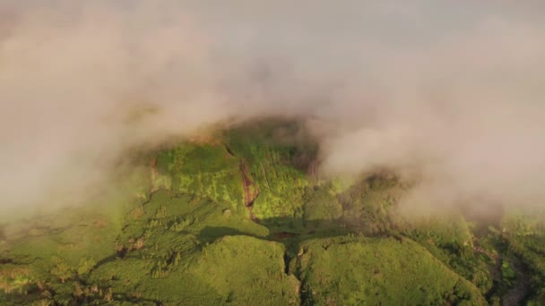 Poco Ribeira do Ferreiro mit Wasserfällen, Alagoinha, Insel Flores, Azoren — Stockvideo